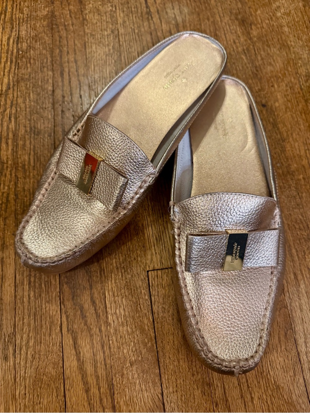kate spade Metallic Rose Gold Slip-On Loafers